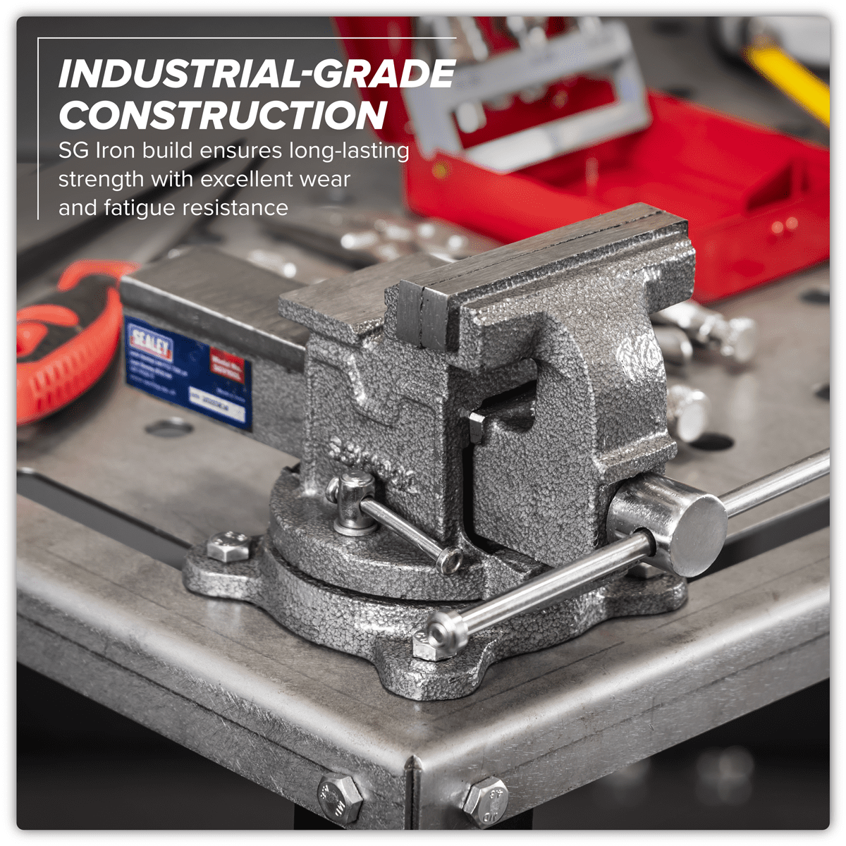 100mm SG Iron Vice with Swivel Base - Image 7