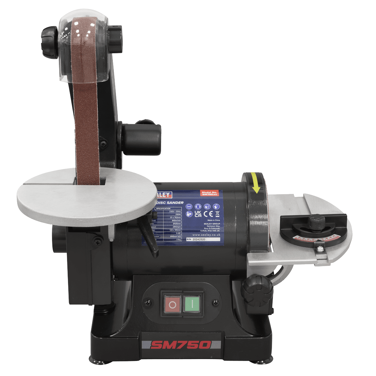 762 x 25mm Belt/125mm Disc Sander 250W/230V - Image 12