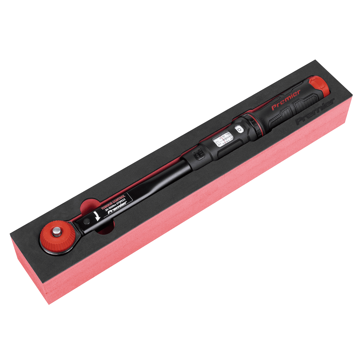 Premier Black Calibrated Micrometer Torque Wrench with 3/8"Sq Push-Through Drive 20-100Nm