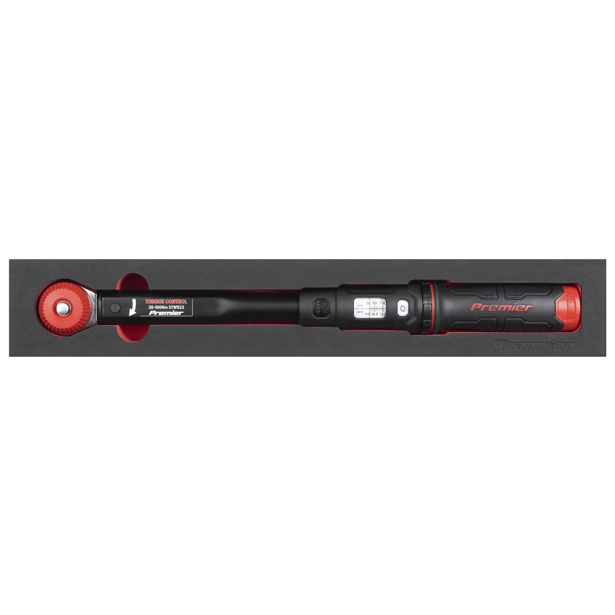 Premier Black Calibrated Micrometer Torque Wrench with 3/8"Sq Push-Through Drive 20-100Nm - Image 3