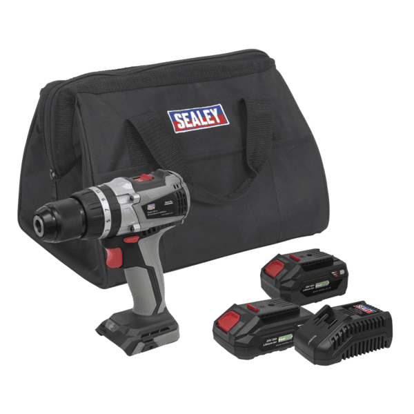 Premier SV20 Series 13mm Brushless Cordless Combi Drill Kit 20V - 2 Batteries & Euro Plug