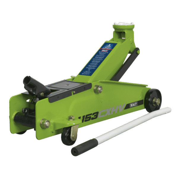 Heavy-Duty Long Reach Trolley Jack 3 Tonne - Green