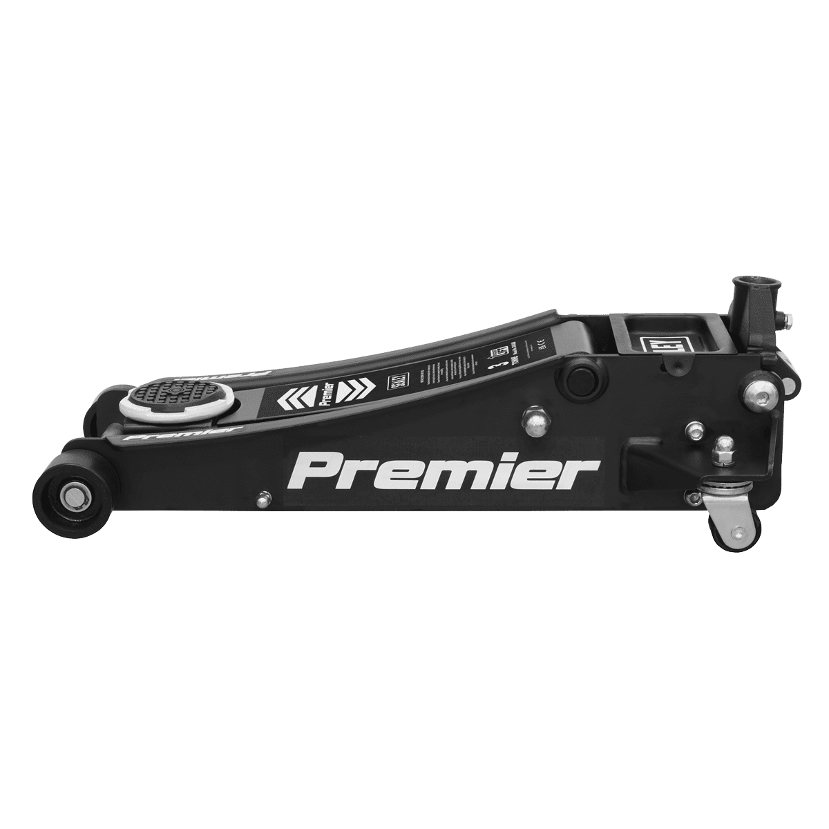 Premier Low Profile Trolley Jack with Rocket Lift 3 Tonne - Black - Image 11