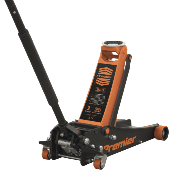 Premier Low Profile Trolley Jack with Rocket Lift 3 Tonne - Orange