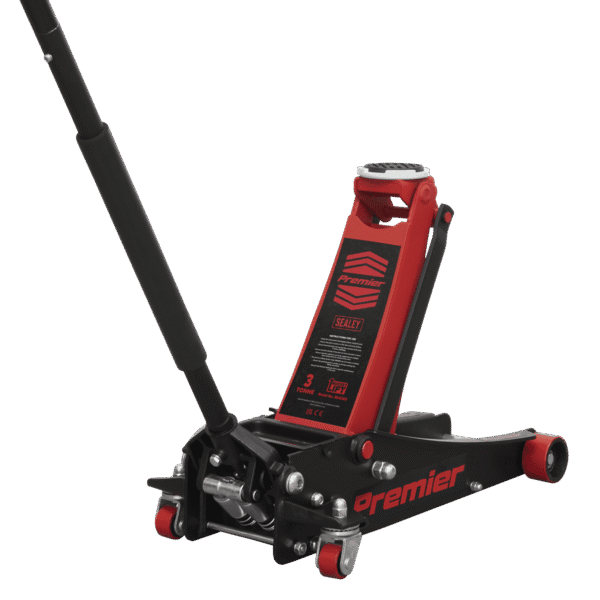 Premier Low Profile Trolley Jack with Rocket Lift 3 Tonne - Red
