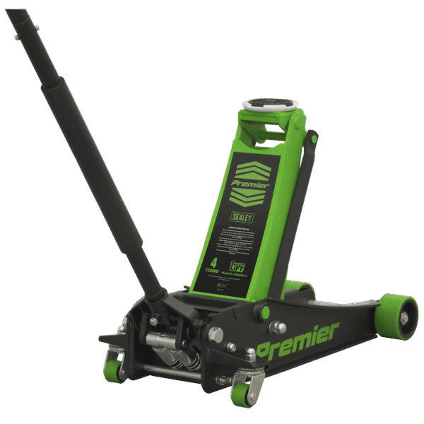 Premier Low Profile Trolley Jack with Rocket Lift 4 Tonne - Green