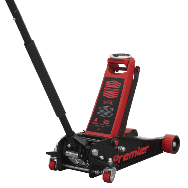 Premier Low Profile Trolley Jack with Rocket Lift 4 Tonne - Red