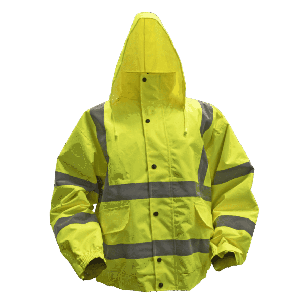 Worksafe® Hi-Vis Yellow Jacket with Quilted Lining, Elasticated Waist & Cuffs - Large