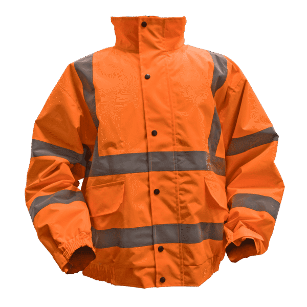 Worksafe® Hi-Vis Orange Jacket with Quilted Lining, Elasticated Waist & Cuffs - X-Large