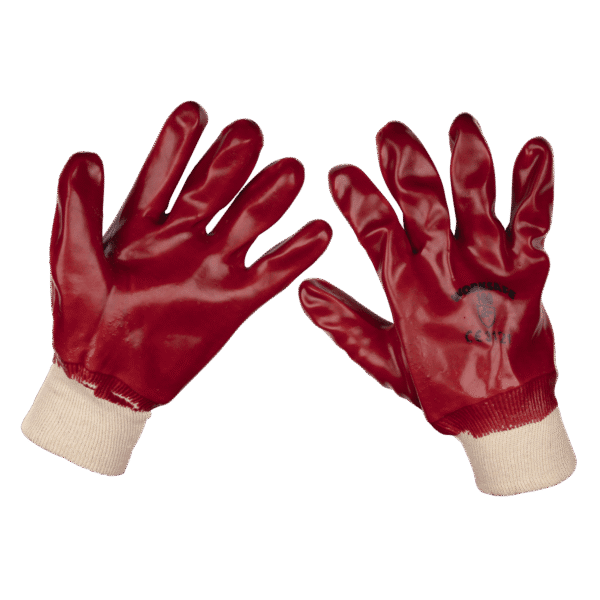Worksafe® PVC Knit Wrist Gloves, Large - Pack of 12 Pairs