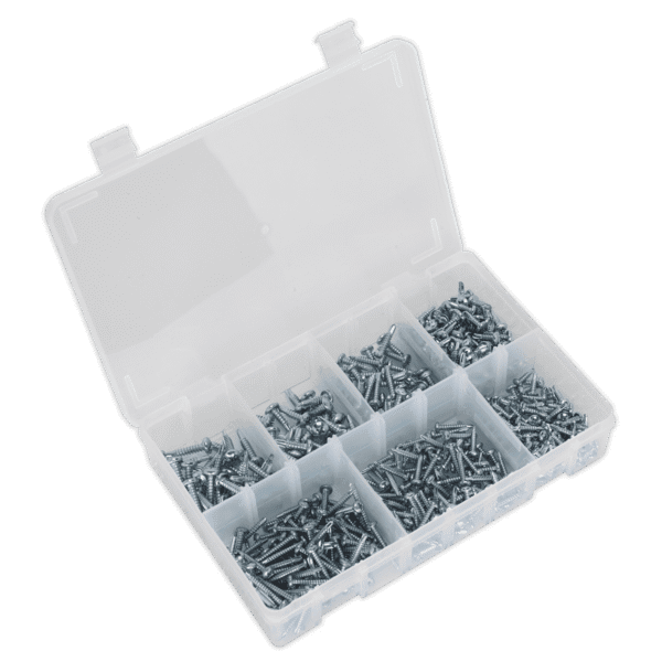 Zinc Plated Self-Drilling Pan Head Phillips Screw Assortment 500pc