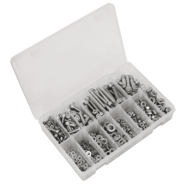 Stainless Steel Hex Socket Bolt, Washer & Nut Assortment 710pcs