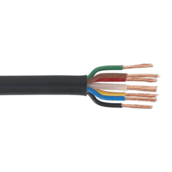 30m Thin Wall Automotive Cable 6 x 1mm² 32/0.20mm, 1 x 2mm² 28/0.30mm - Black