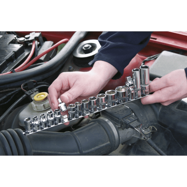 Premier Socket Retaining Rail with 14 Clips 3/8"Sq Drive