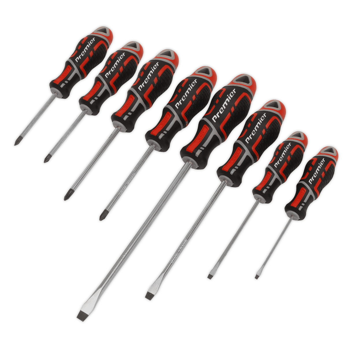 Premier GripMAX® Screwdriver Set 8pc - Red