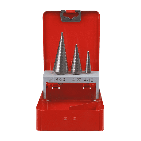 Premier Straight Flute HSS Cobalt Step Drill Bit Set 3pc