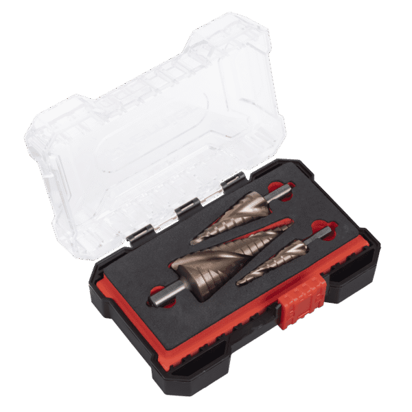Spiral Flute HSS Cobalt Step Drill Bit Set 3pc