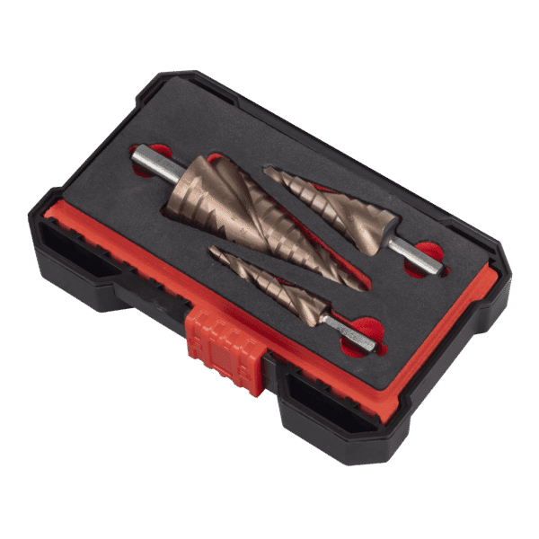 Spiral Flute HSS Cobalt Step Drill Bit Set 3pc