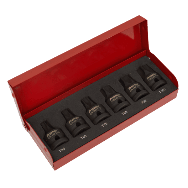 Premier TRX-Star* Impact Socket Bit Set 1/2"Sq Drive 6pc