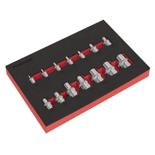 Premier TRX-Star* Socket Set 1/4", 3/8" & 1/2"Sq Drive 14pc