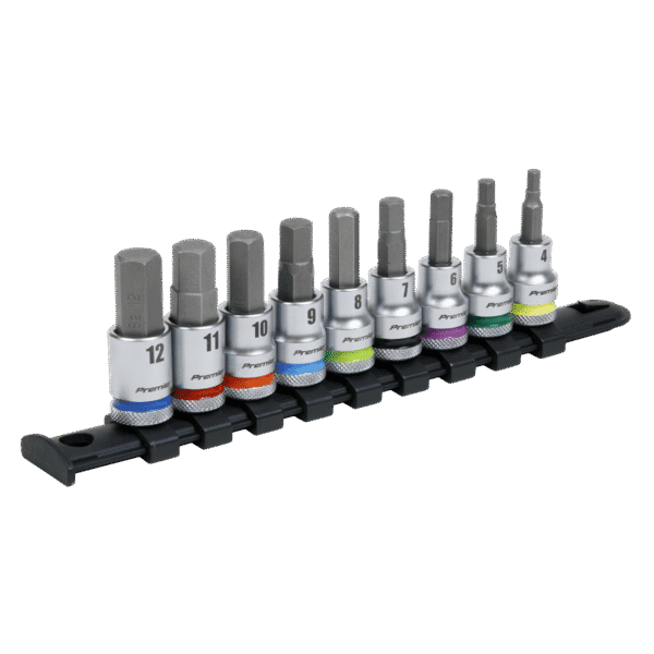 Premier Platinum Hex Socket Bit Set 3/8"Sq Drive 9pc
