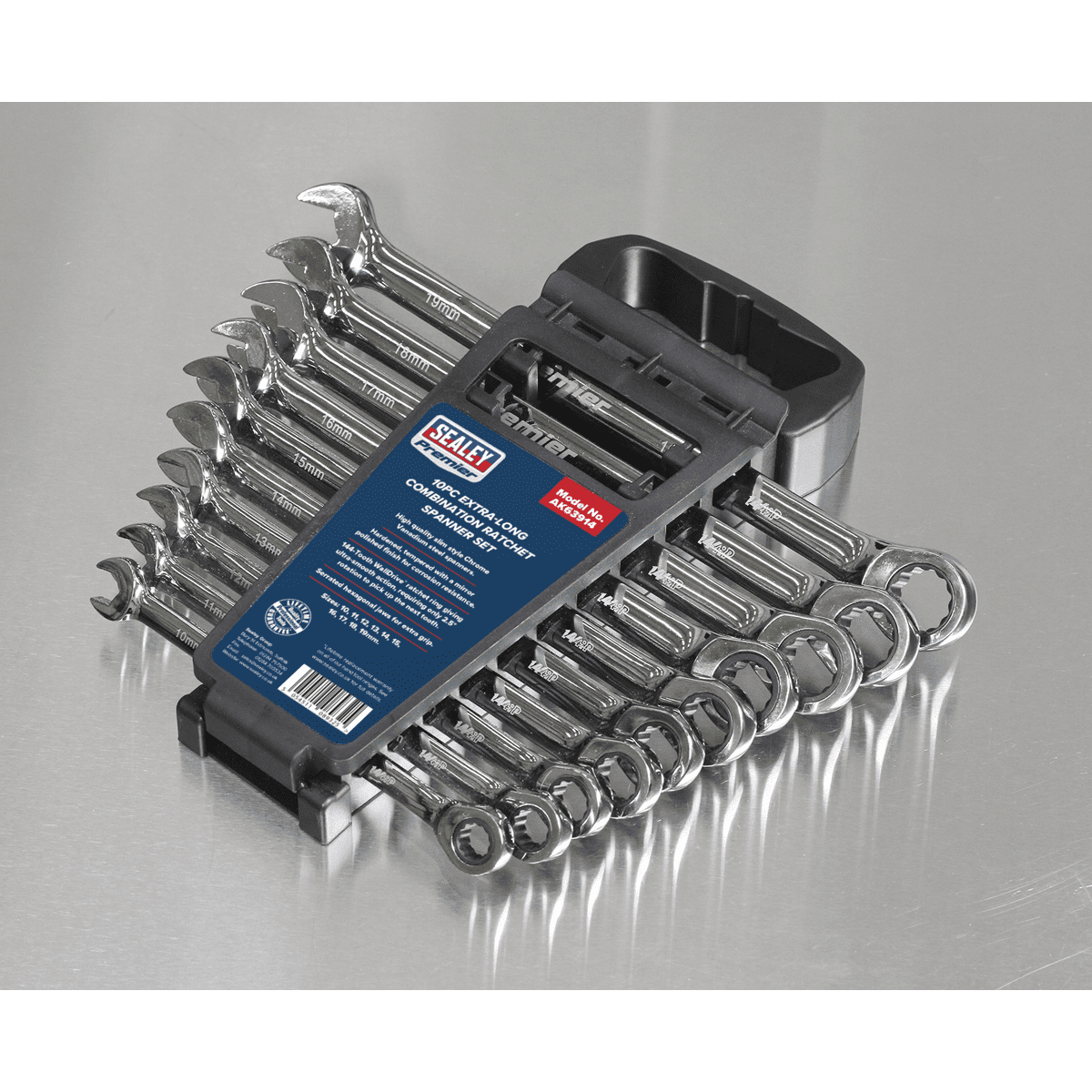 Premier Extra-Long Combination Ratchet Spanner Set 10pc - Image 10