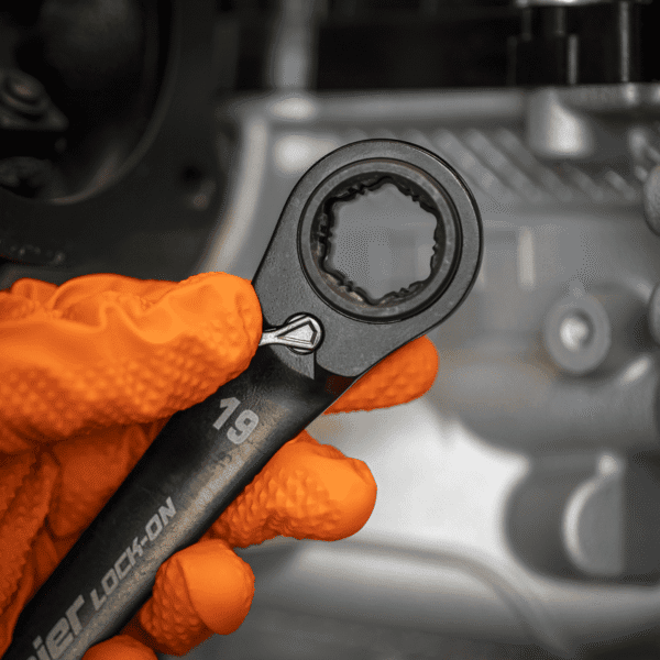 Premier Black 4-in-1 Reversible Lock-On™ Ratchet Ring Spanner