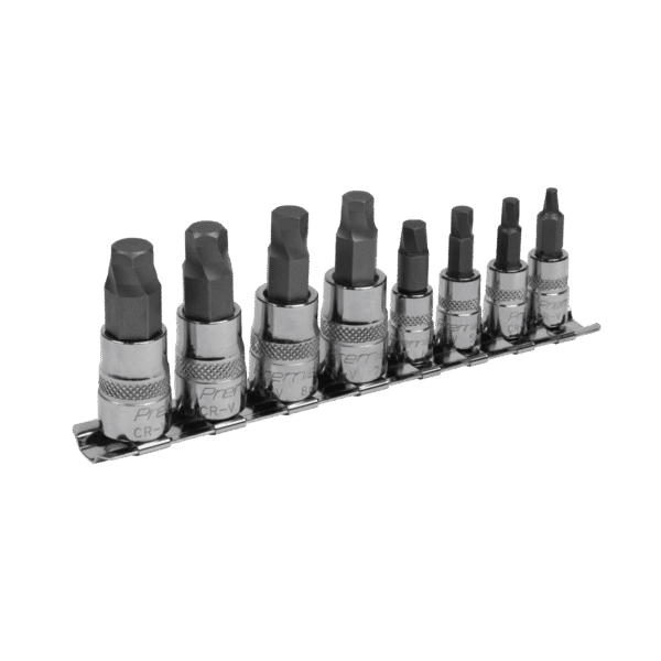 Premier Lock-On™ Hex Socket Bit Set 1/4" & 3/8"Sq Drive 8pc