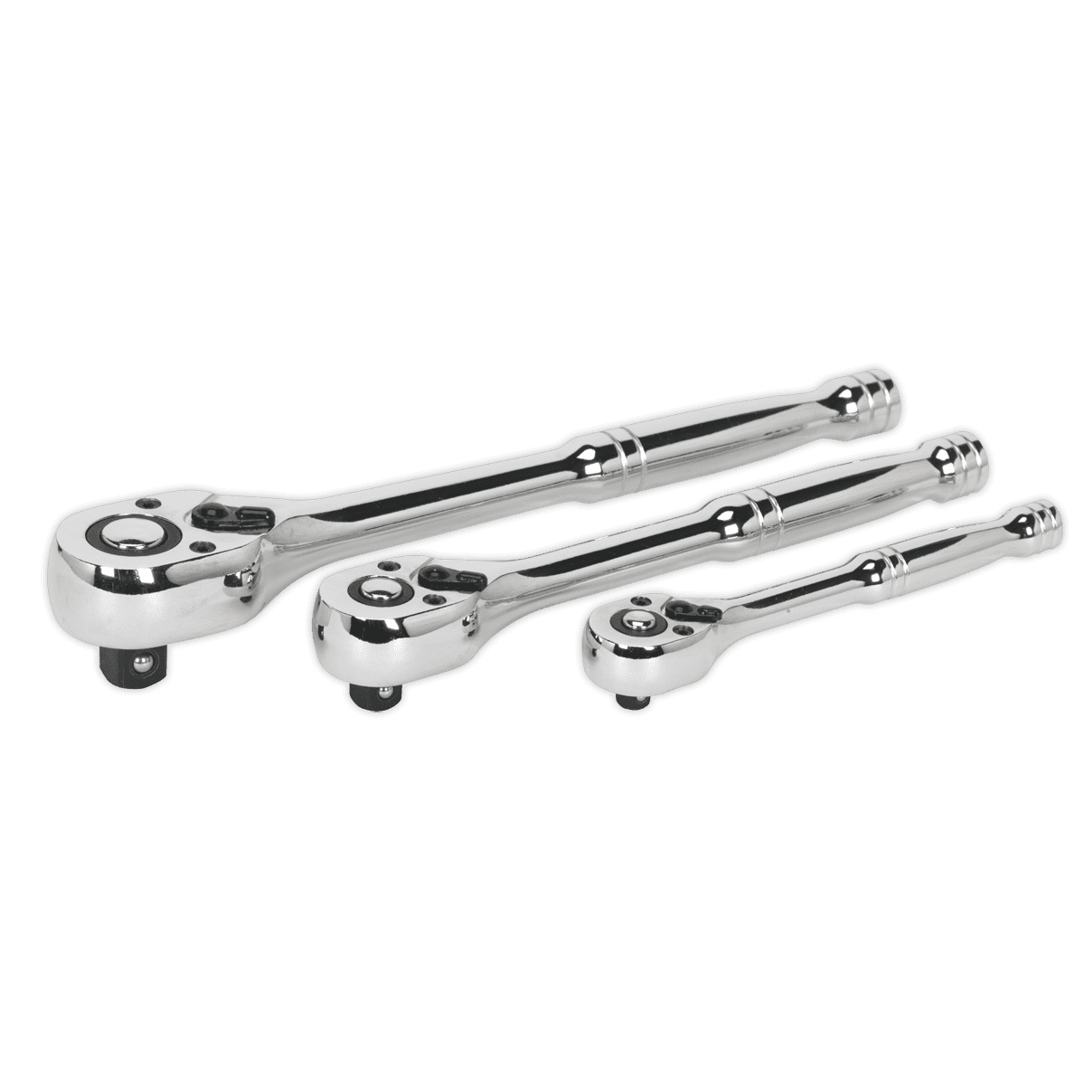 Premier Pear-Head Ratchet Wrench Set with Flip Reverse 3pc