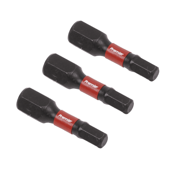 Premier Hex Impact Power Tool Bits 4 x 25mm 3pc