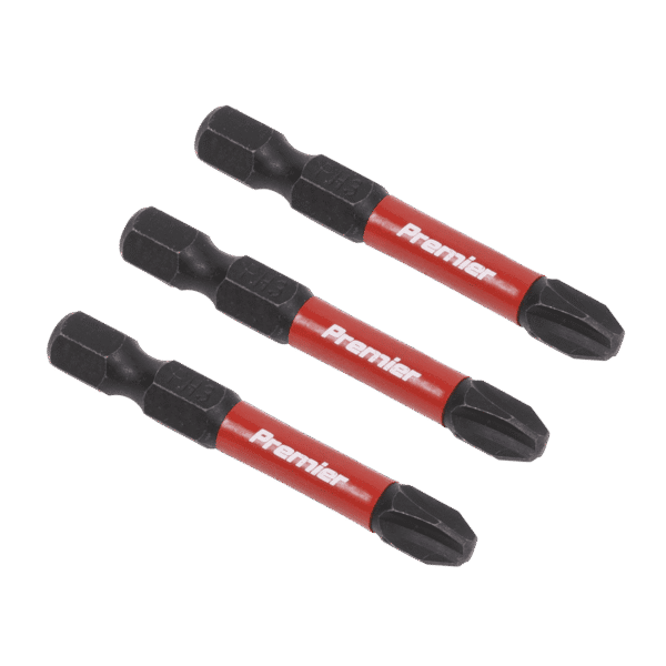 Premier Phillips Impact Power Tool Bits #3 x 50mm 3pc