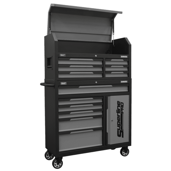 Superline Pro® Topchest & Rollcab Combination 12 Drawer & 1 Door Cupboard - Grey