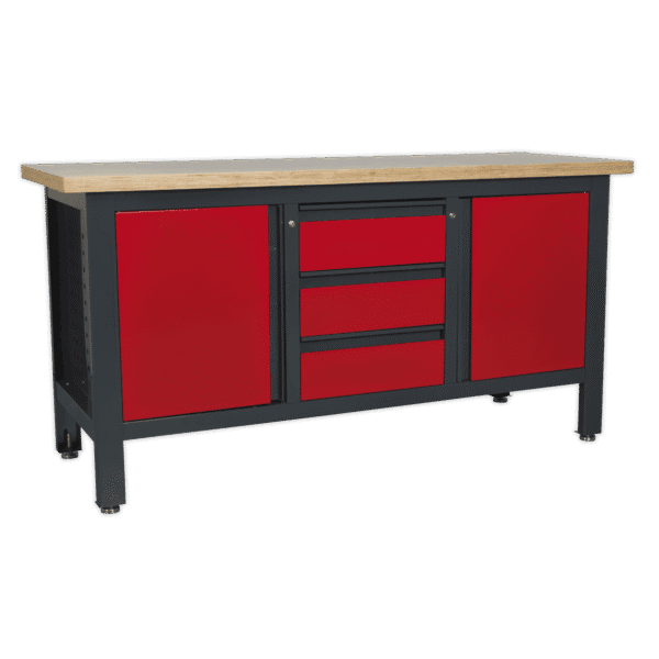 Workbench with 3 Drawers & 2 Cupboards