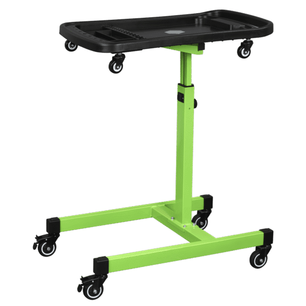 Adjustable-Height Mobile Workstation with Removable Top Tray
