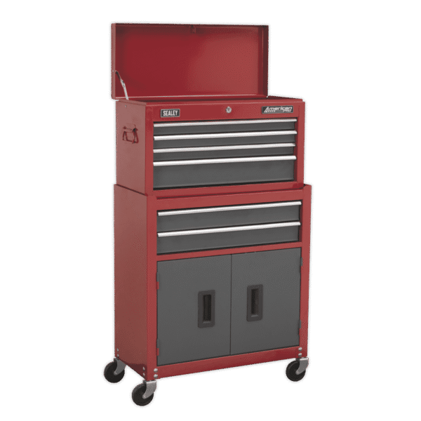 American PRO® Topchest & Rollcab Combination 6 Drawer - Red