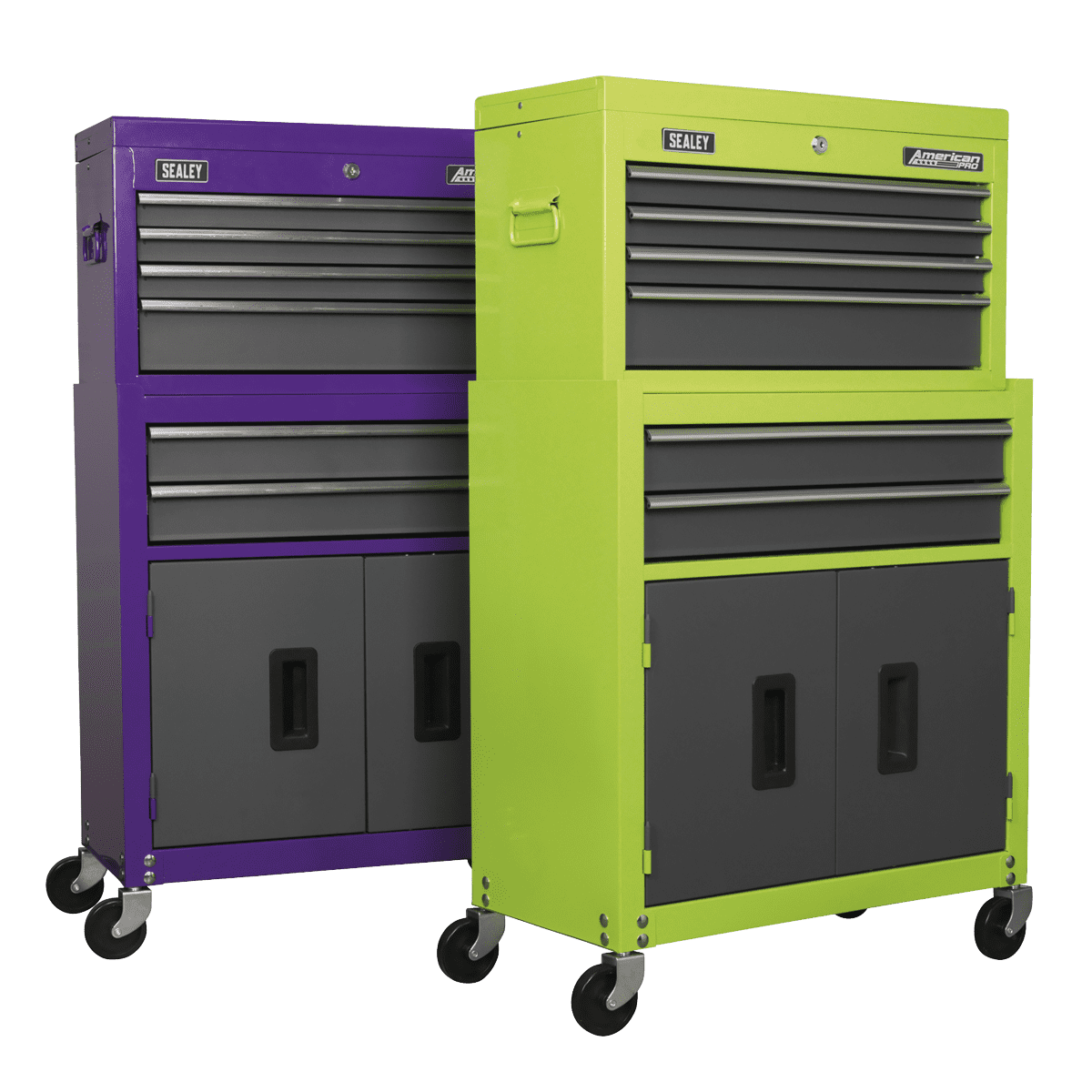 American PRO® Topchest & Rollcab Combination 6 Drawer - Purple/Grey - Image 7