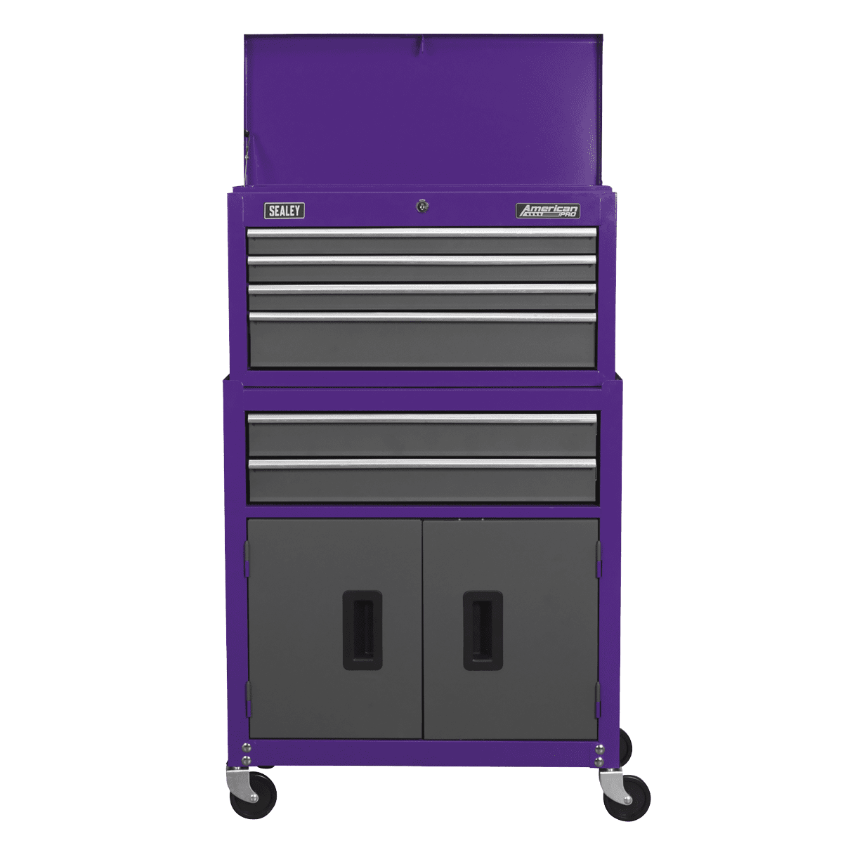 American PRO® Topchest & Rollcab Combination 6 Drawer - Purple/Grey - Image 4