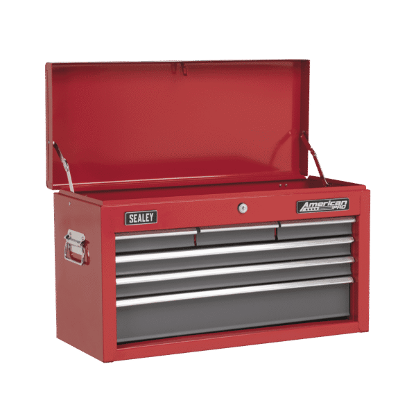 American PRO® Topchest 6 Drawer - Red/Grey