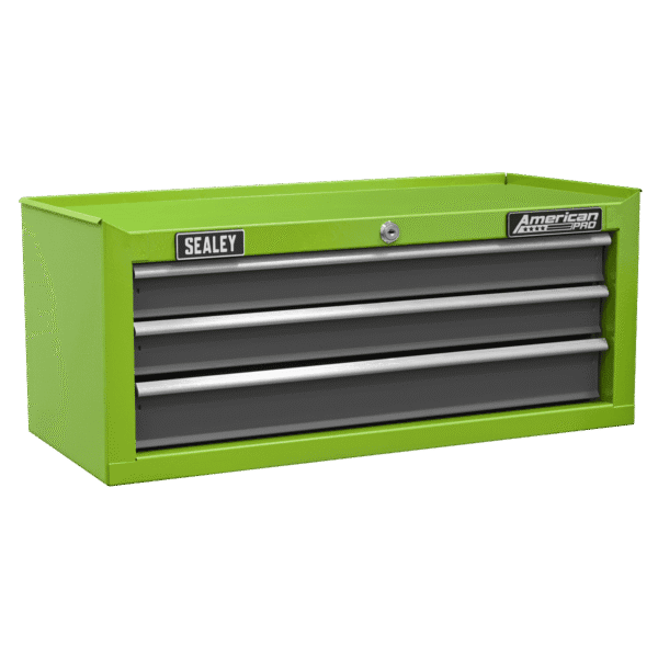 American PRO® Mid-Box Tool Chest 3 Drawer - Green/Grey