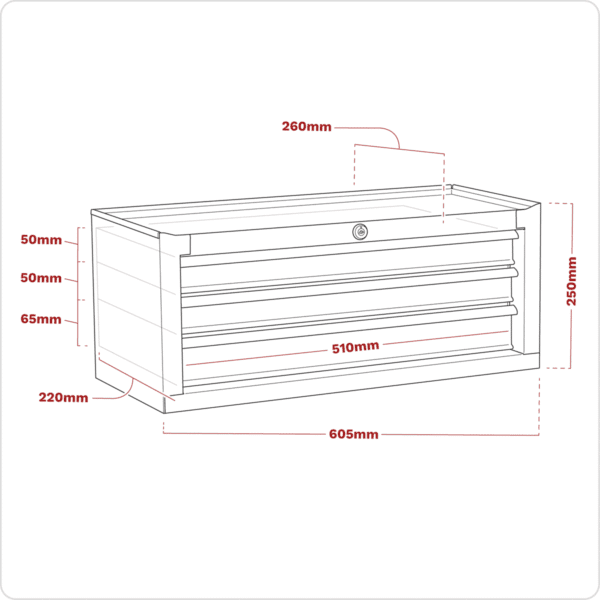 American PRO® Mid-Box Tool Chest 3 Drawer - Green/Grey