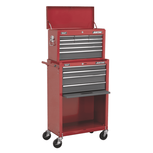 American PRO® Topchest & Rollcab Combination 13 Drawer - Red/Grey