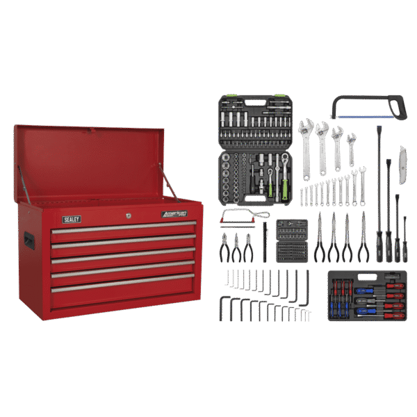 American PRO® Topchest 5 Drawer with 272pc Tool Kit - Red