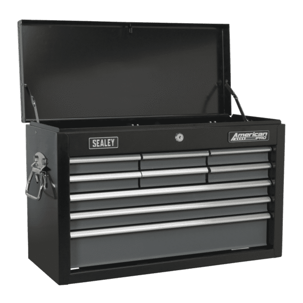 American PRO® Topchest 9 Drawer - Black/Grey
