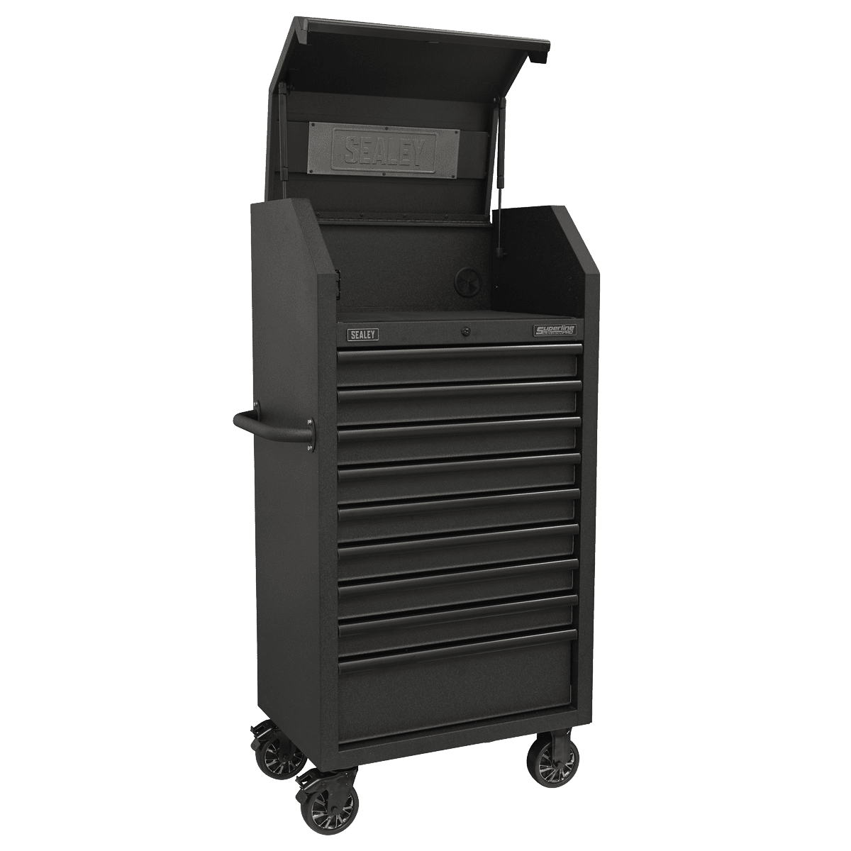 Superline PRO® Black Edition Tower Cabinet with 9 Soft Close Drawers & Power Bar 690mm