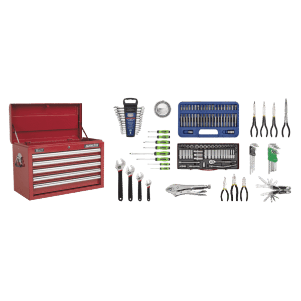 Superline PRO® Topchest 5 Drawer with 139pc Tool Kit - Red