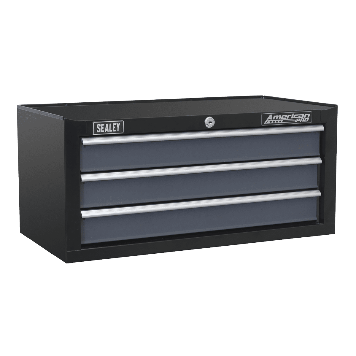 American PRO® Mid-Box Tool Chest 3 Drawer - Black/Grey