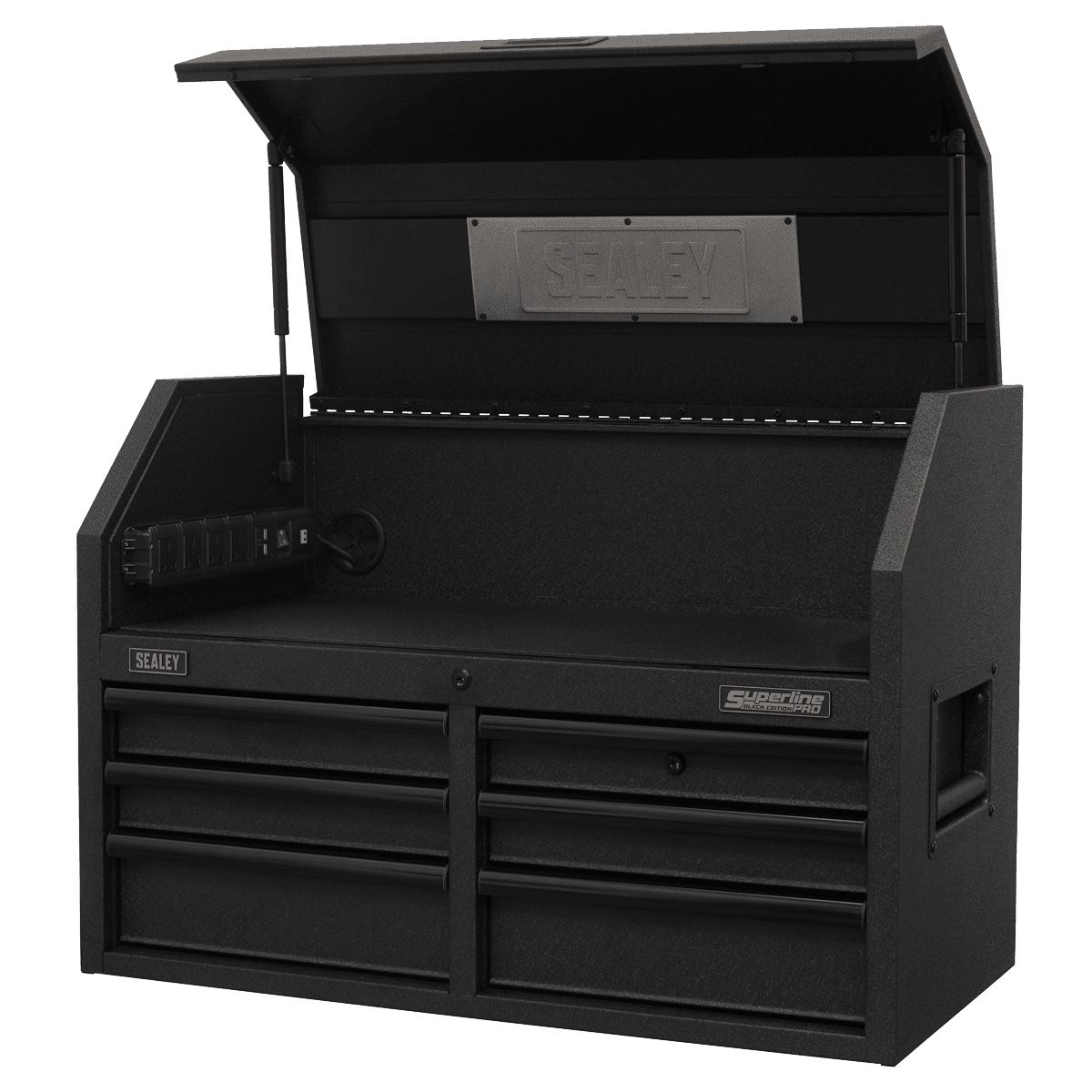 Superline PRO® Black Edition Topchest with 6 Soft Close Drawers & Power Bar 910mm - Image 3