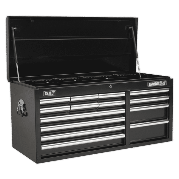 Superline PRO® Heavy-Duty Topchest 14 Drawer - Black