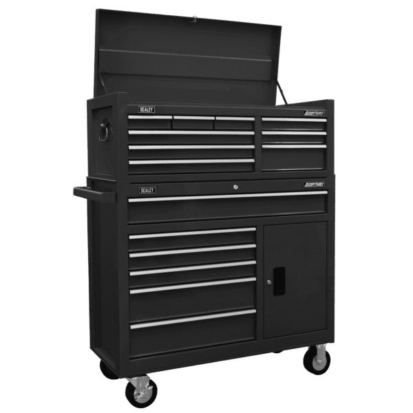 American PRO® Topchest & Rollcab Combination 15 Drawer - Black