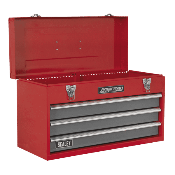 American PRO® Tool Chest 3 Drawer - Red/Grey